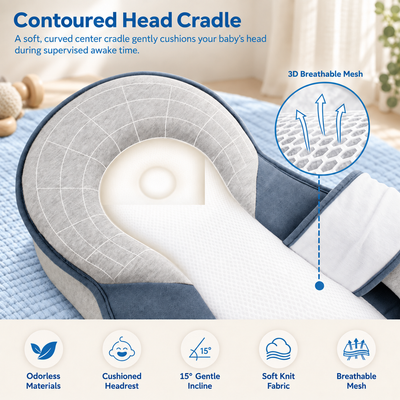 TinyBabi™ CozyNest Lounger - Help Reduce Post-Feed Spit-Up