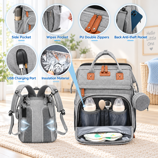 TinyBabi™ GoNest Travel Diaper Bag