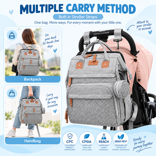 TinyBabi™ GoNest Travel Diaper Bag